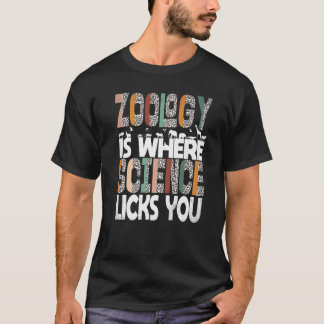 T-shirt La zoologie est où la science vous lèche Animaux S