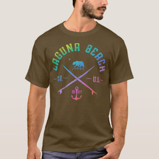 T-shirt Laa Beach California  Rainbow Surfing Beach Arts T