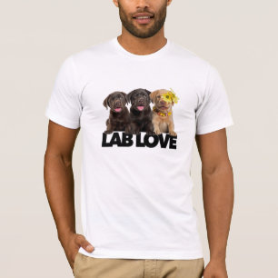 T-shirt Lab Love labrador retriever chocolat noir jaune