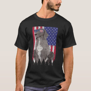T-shirt Lab Pointer Patriotic Dog USA Pride Drapeau Améric