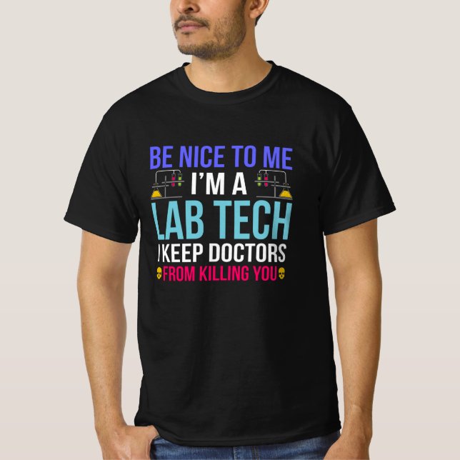 T-shirt Lab Tech garder les médecins loin Laboratoire Pun (Devant)