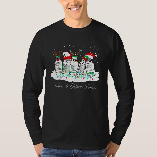 T-shirt Labor And Delivery Nurse Christmas Mother Baby Nur (Devant)