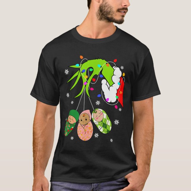 T-shirt Labor And Delivery Nurse Merry Christmas Xmas Ligh (Devant)