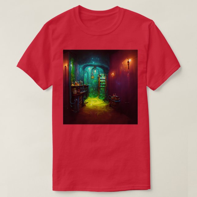 T-shirt Laboratoire d'alchimie avec potions (Design devant)