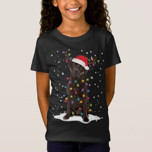 T-Shirt Laboratoire de chocolat Labrador Arbre de Noël Pyj (Devant)
