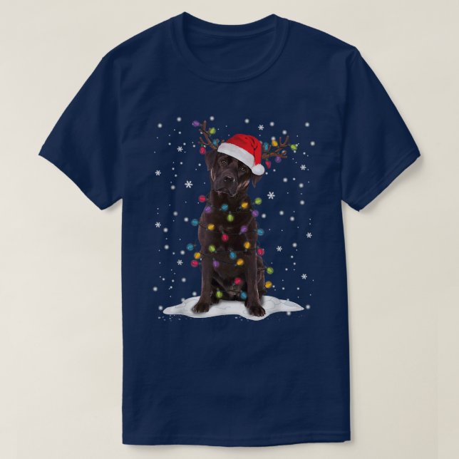 T-shirt Laboratoire de chocolat Labrador Arbre de Noël Pyj (Design devant)