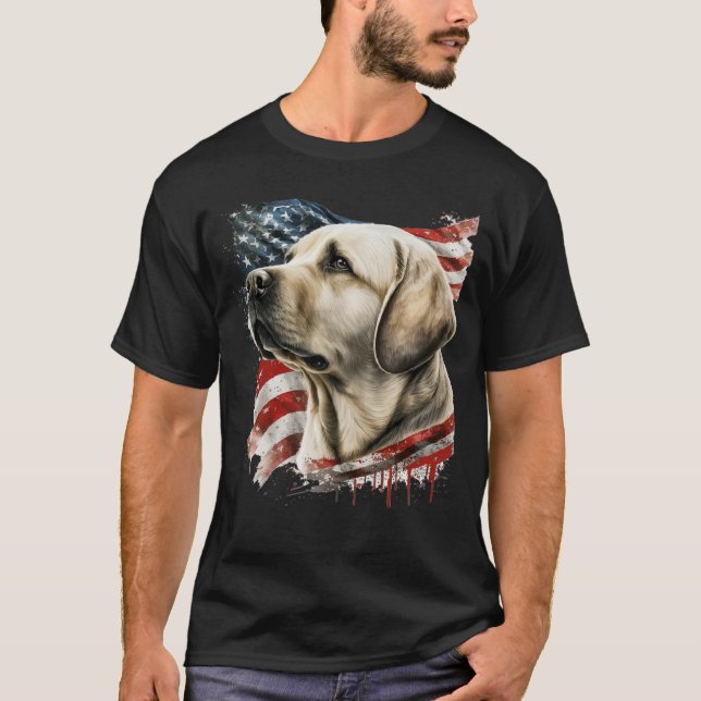 T-shirt Laboratoire jaune avec drapeau américain (Devant)
