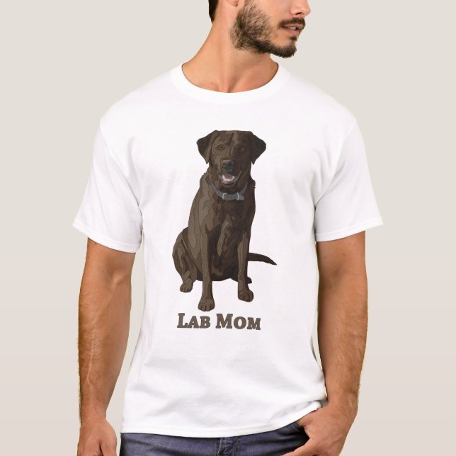 T-shirt Laboratoire Maman Chocolat Brown Labrador Retrieve (Devant)