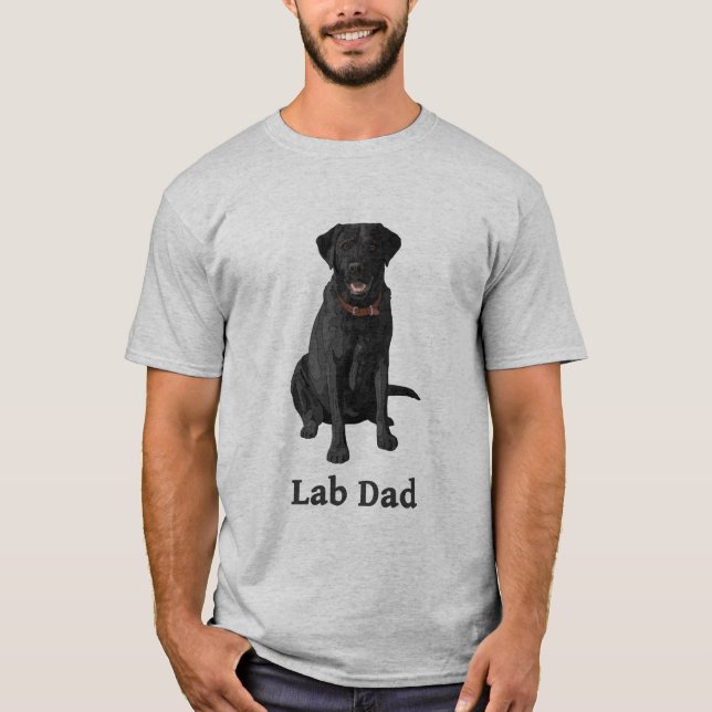 T-shirt Laboratoire Papa Black Labrador Retriever (Devant)