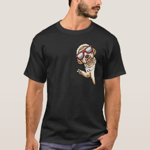 T-shirt Labradoodé Chien Avec Lunettes De Soleil De Côté P