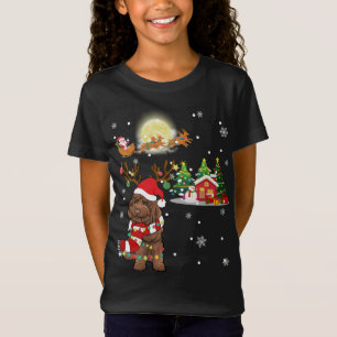 T-Shirt Labradoodé Chien Light Noël Arbre de rennes Noël N