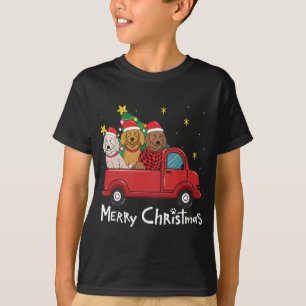 T-shirt Labradoodé Noël Camion Arbre Maman Papa Noël Chien