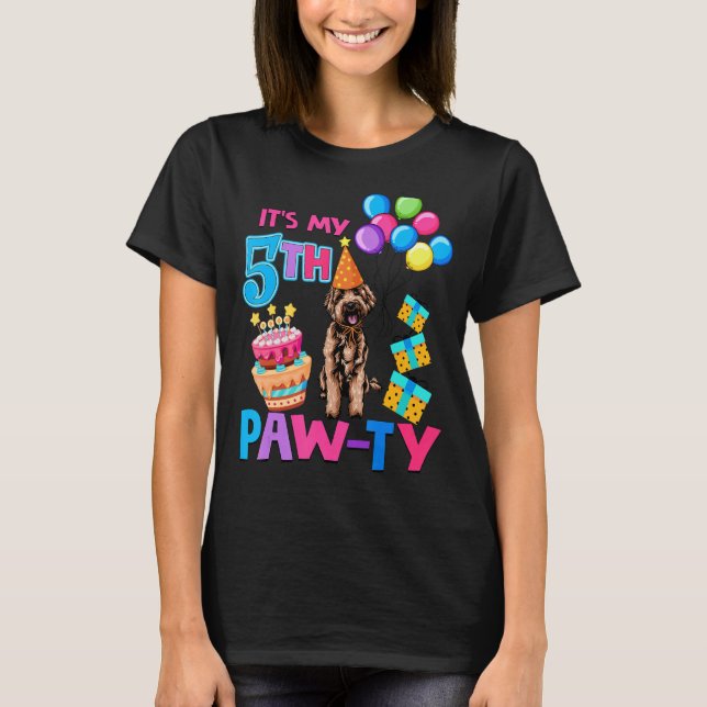 T-shirt Labradoodle Chien Joyeux anniversaire (Devant)