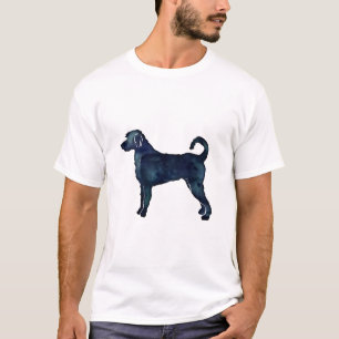 T-shirt Labradoodle Chien race Silhouette Aquarelle noire