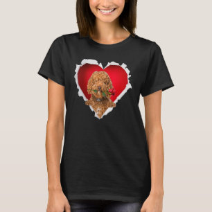 T-shirt Labradoodle Chien Rose Coeur Valentines Jour Coupl