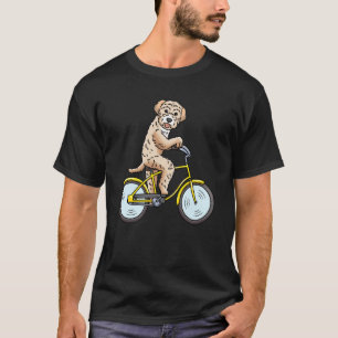 T-shirt Labradoodle Chien Sur Un Vélo Équitation Bicyle Vé