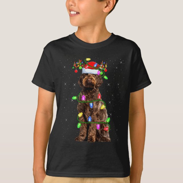 T-shirt Labradoodle Dog Xmas Lighting Santa Labradoodle Ch (Devant)
