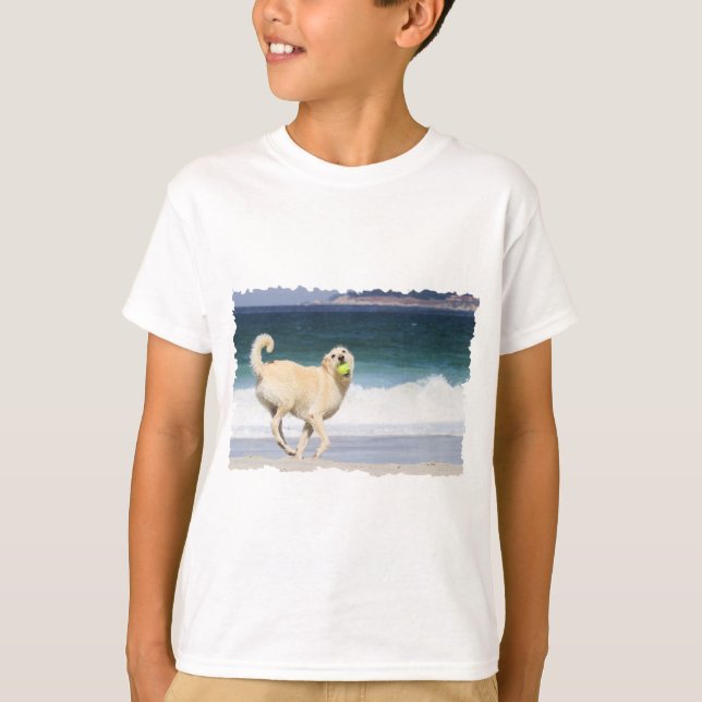 T-shirt Labradoodle - jour heureux sur la plage (Devant)