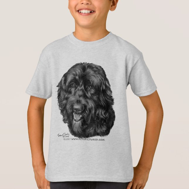 T-shirt Labradoodle noir (Devant)