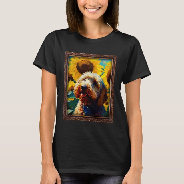 T-shirt Labradoodle Painting Sunflower Flower Mom Women Fl (Devant)