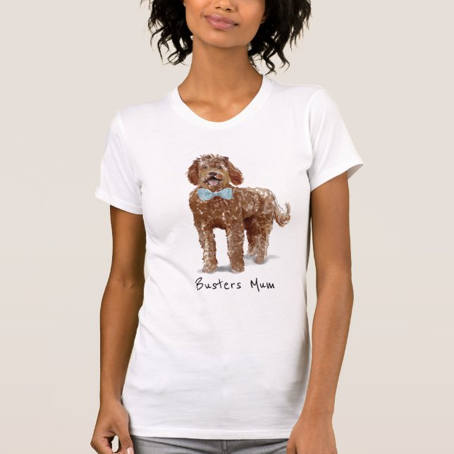 T-shirt Labradoodle personnalisé maman maman T shirt (Devant)