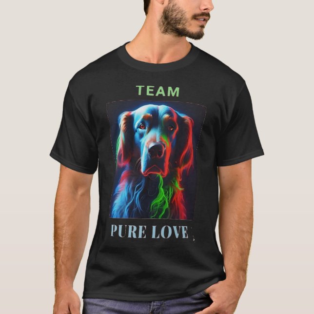 T-SHIRT LABRADOR AMOUREUX DES CHIENS PURE LOVE TEAM (Devant)