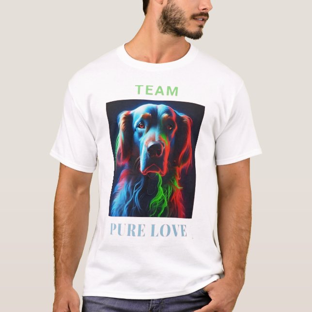T-SHIRT LABRADOR AMOUREUX DES CHIENS PURE LOVE TEAM (Devant)