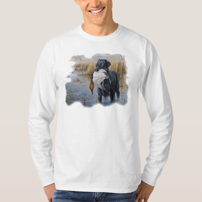 T-shirt Labrador avec la chasse de canard de canard (Devant)