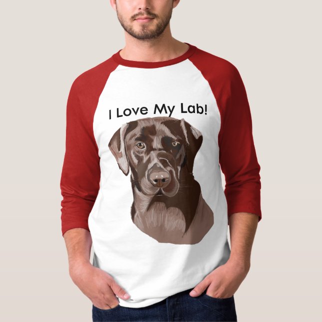 T-shirt Labrador Brown" I Love My Lab" (Devant)