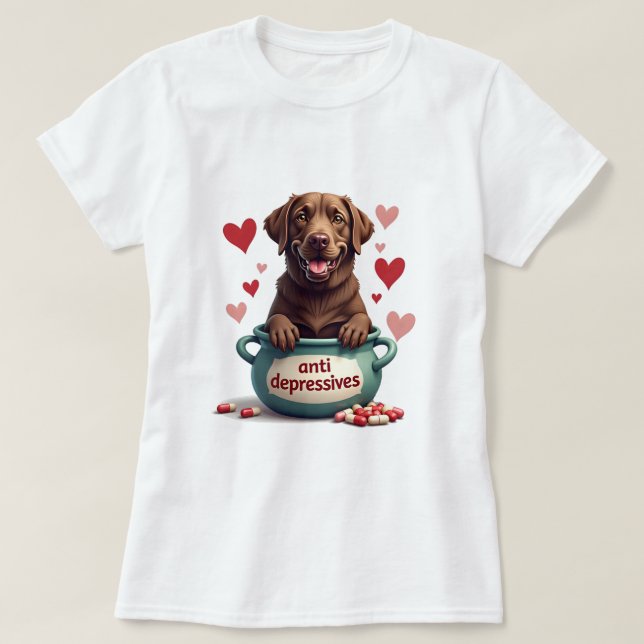 T-shirt Labrador, brun chocolat (Design devant)