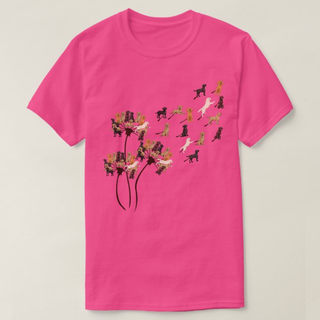 T-shirt Labrador Chemise Dandelion Labrador Lover (Design devant)