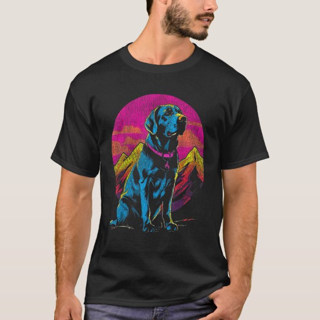 T-shirt Labrador Chien Pop Art Pour Amoureux de les chiens (Devant)