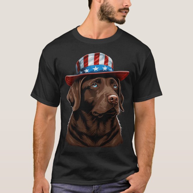 T-shirt Labrador Chocolat avec Casquette américain américa (Devant)