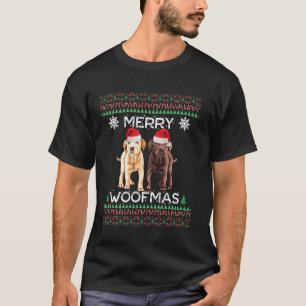 T-shirt Labrador Christmas Laid Yellow Lab Chocolat Labra