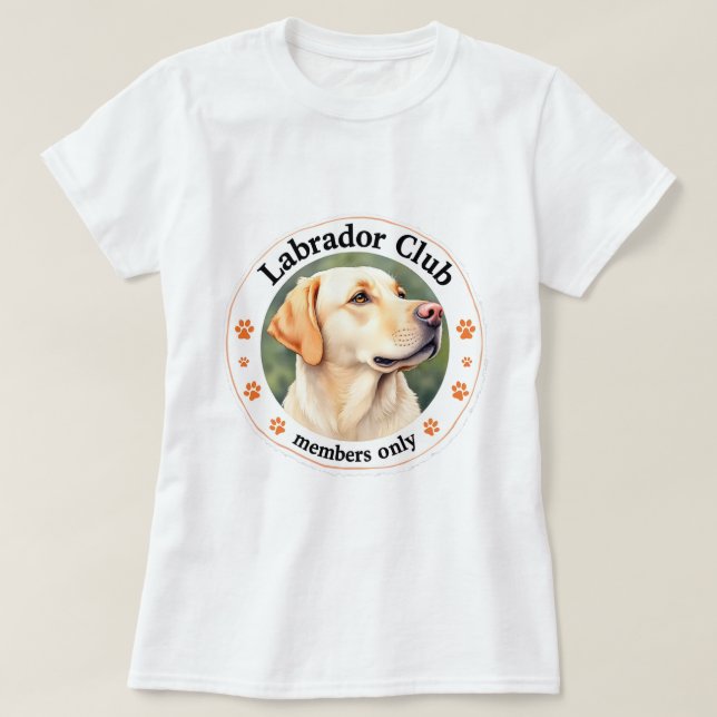 T-shirt Labrador, couleur or 'Club - Membres seulement' (Design devant)
