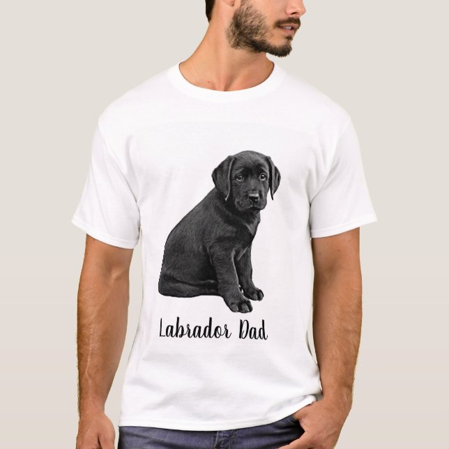 T-shirt Labrador Dad - Black Lab papa (Devant)