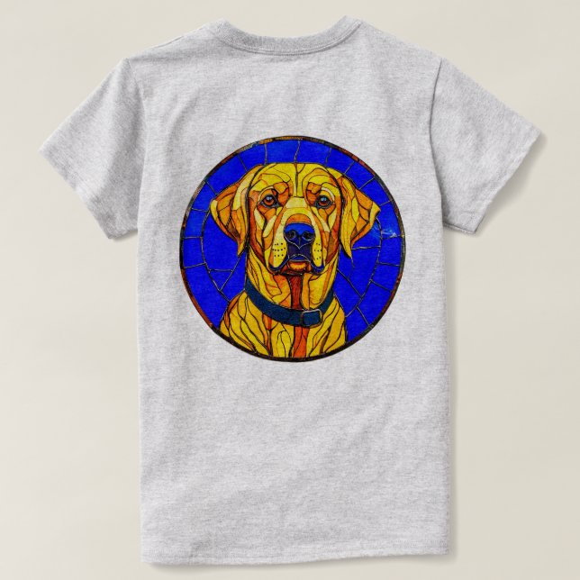 T-shirt Labrador en verre coloré (Design dos)