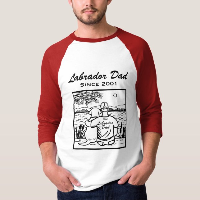 T-shirt Labrador et papa (Devant)
