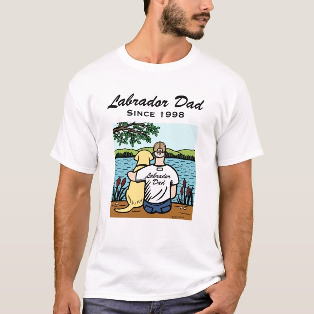 T-shirt Labrador et papa jaunes personnalisés (Devant)