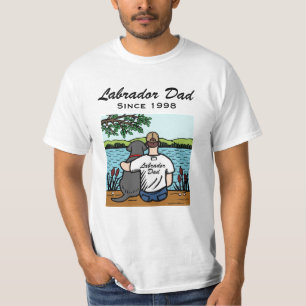 T-shirt Labrador et papa noirs personnalisés 2