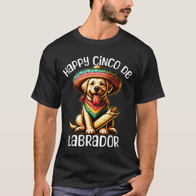 T-shirt Labrador heureux cinco de mayo  (Devant)