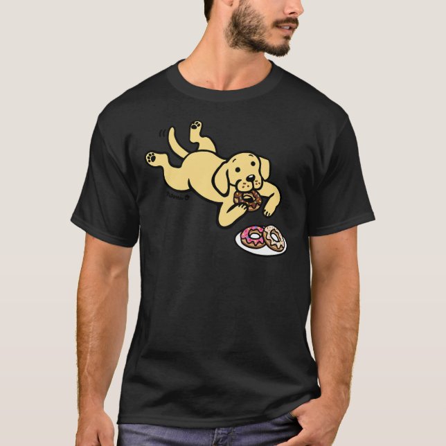 T-shirt Labrador Jaune Et Donuts (Devant)