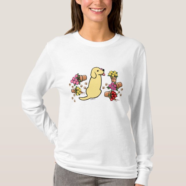 T-shirt Labrador jaune malfaisant (Devant)