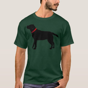 T-shirt Labrador noir avec collier rouge