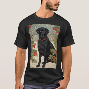 T-shirt Labrador noir en hiver