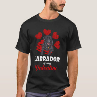 T-shirt Labrador Noir est mon amour de la Saint-Valentin C