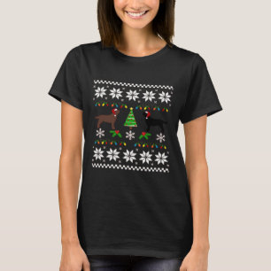 T-shirt Labrador noir et Labrador chocolat Joyeux Noël