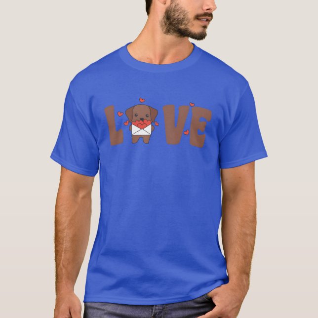 T-shirt Labrador pour la Saint-Valentin Animaux mignons av (Devant)