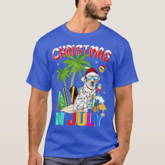 T-shirt Labrador Retriever à Santa Hat Noël en juillet