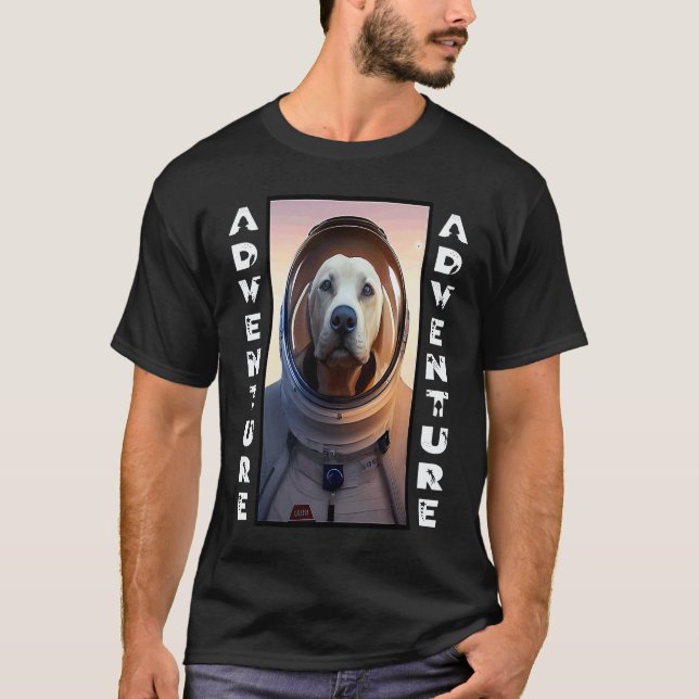 T-shirt Labrador Retriever Astronaute dans l'Espace Aventu (Devant)